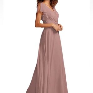 Celebrate Women’s Quartz Wedding Bridesmaid Dress W/Flutter Sleeve Full Skirt 14